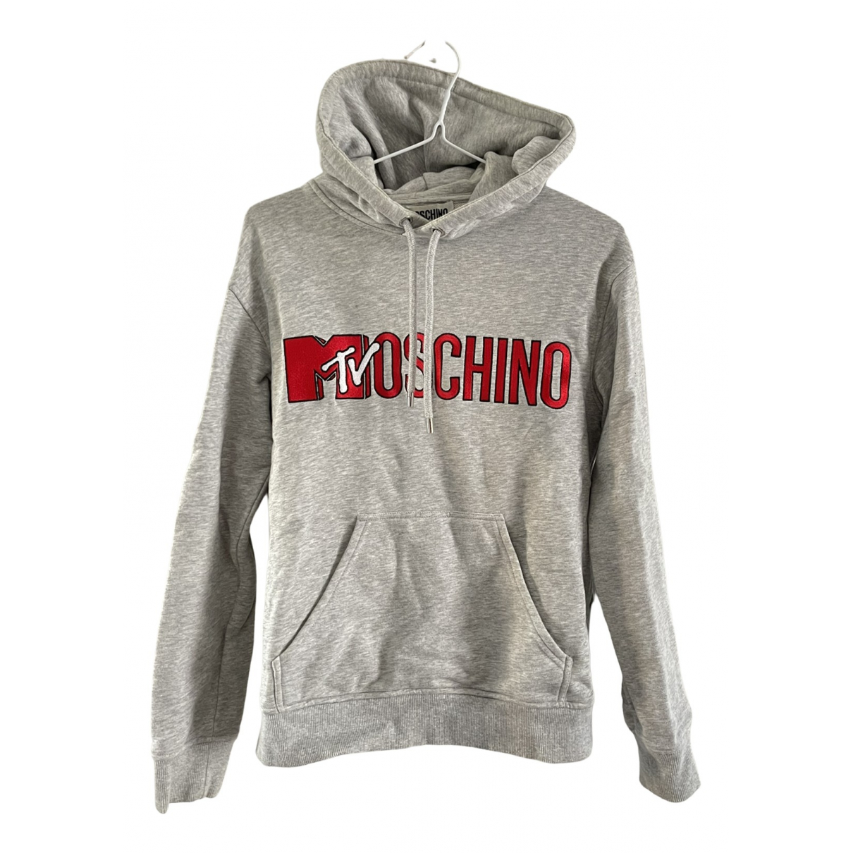 grey moschino hoodie